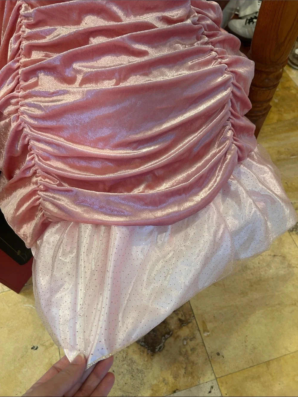 Girls Sleeping Beauty Pink Princess Ruched Tulle Dress size 7/8